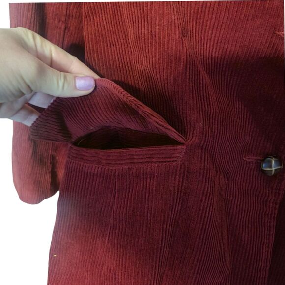 Corduroy Blazer Jacket Burgundy vintage - Picture 4 of 8